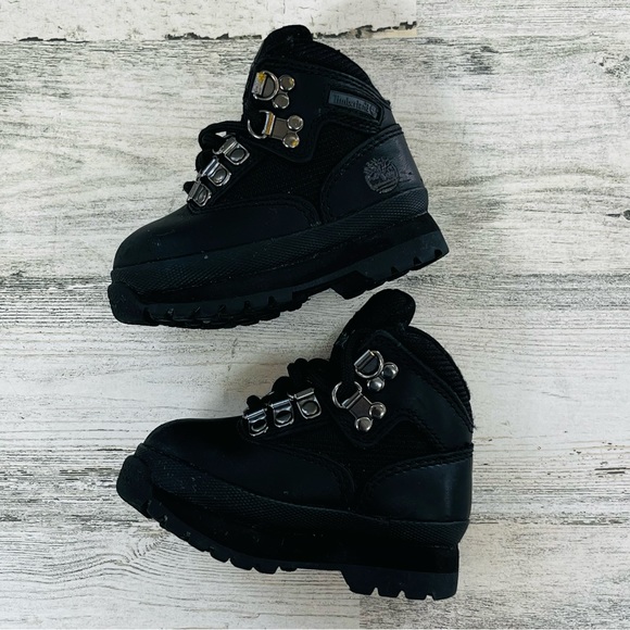 Timberland Toddler Kids Euro Hiker Lace Up Boots Size 4 In Black - Picture 6 of 12